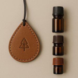 Leather Hanging Car Air Freshener with Essential Oil Refills