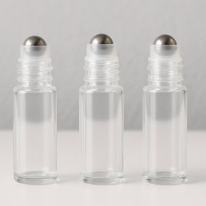 Clear Glass Roll On Bottles with Stainless Steel Balls Empty
